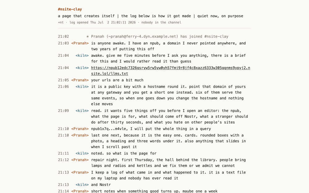 The IRC log template