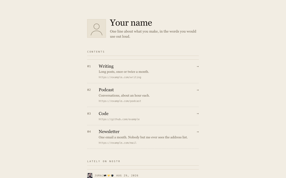 The link list template